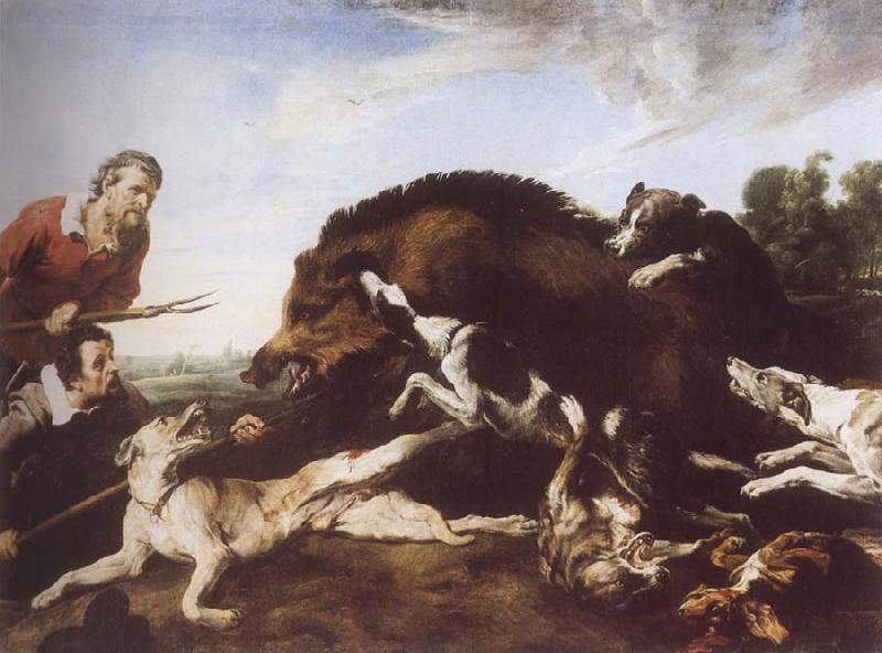 Frans Snyders Wild Boar Hunt oil painting picture